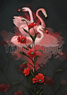 Bild på Magic Flamingos and Poppies (21x30 cm)